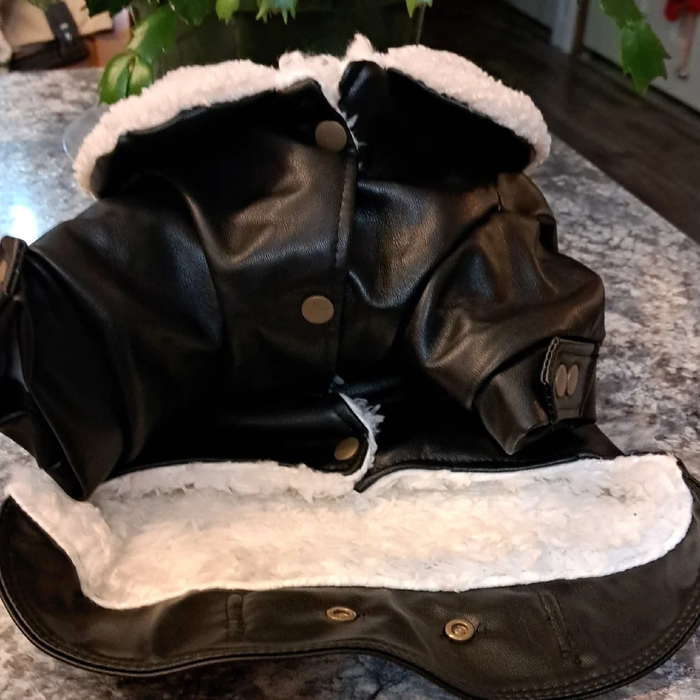 Nwt Black Dog Winter Coat with White Lining